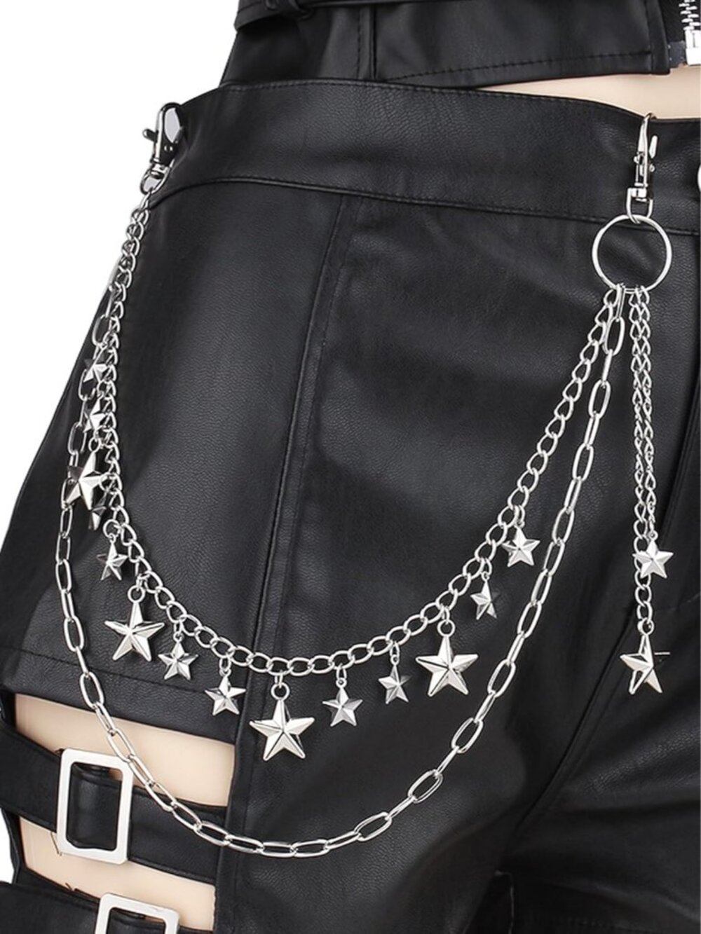 Y2K Star Pants Chain for Men Jean Chains for Women Pocket Chain for Pants Biker - Picture 2 of 6